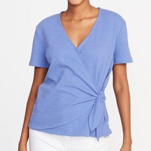 Blue Old Navy wrap shirt